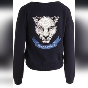 Juicy Couture Sequin Panther Sweater Cardigan